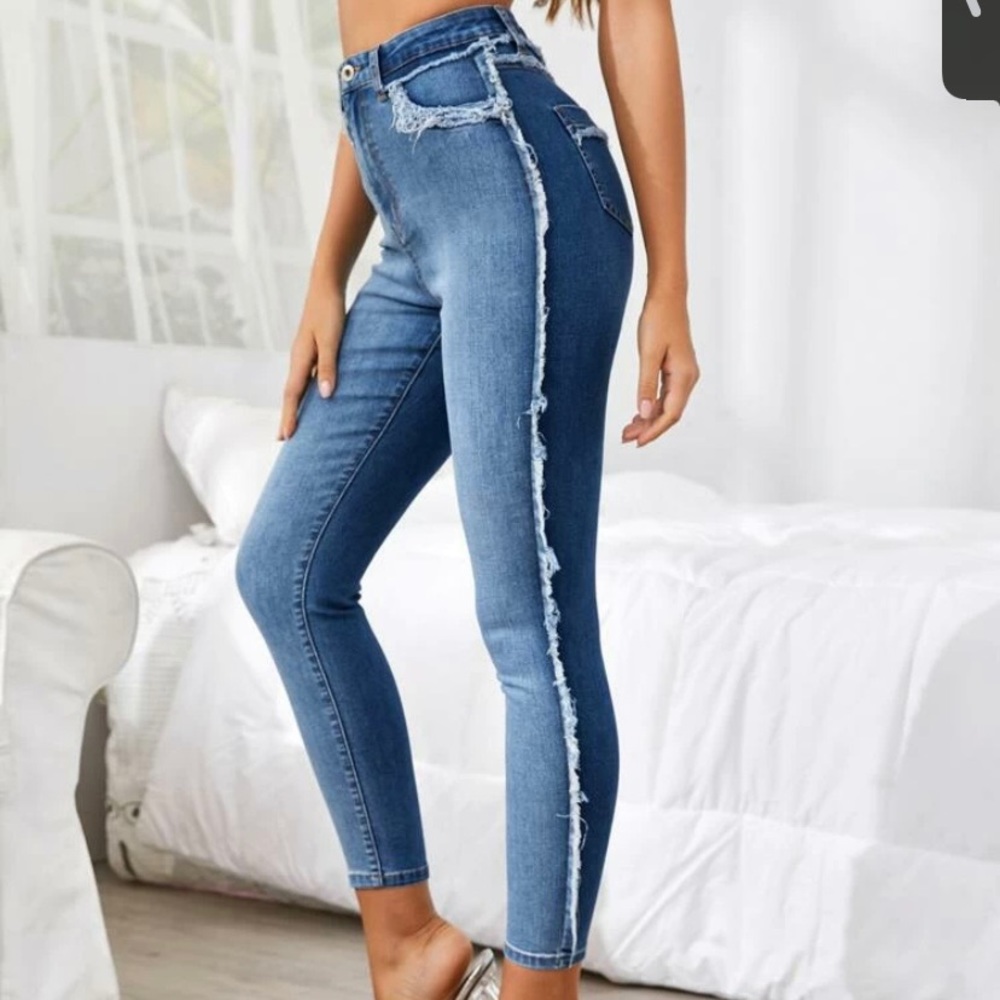 High Waist High Stretch Cropped Skinny Jeans